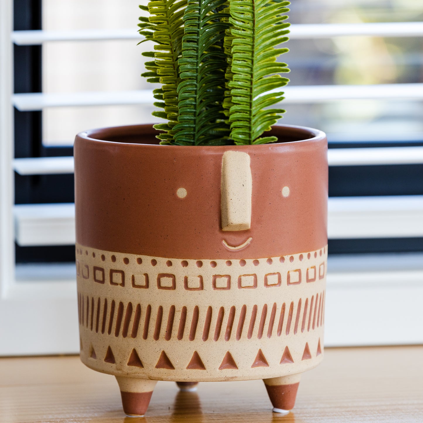 Footed Ceramic Face Planter