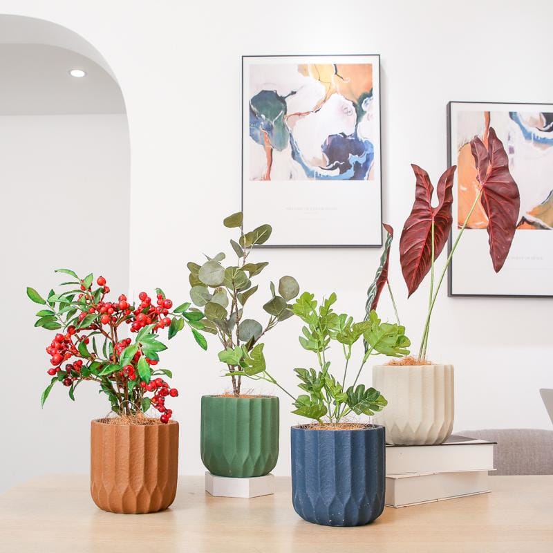 Minimalism stripe cement pots/planters | plant pots