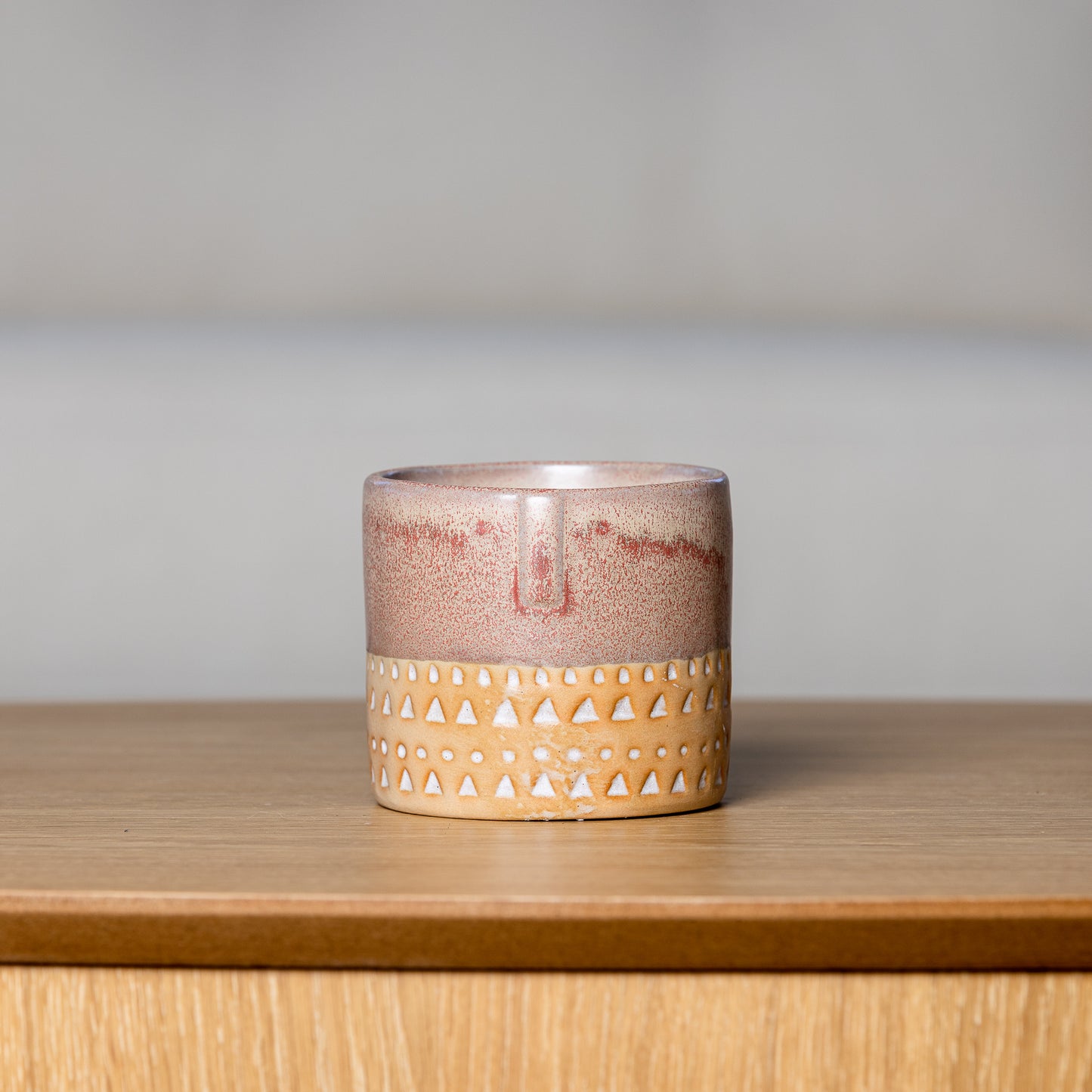 Two-tone Glazed Terracotta Pots with Polynesian Patterns