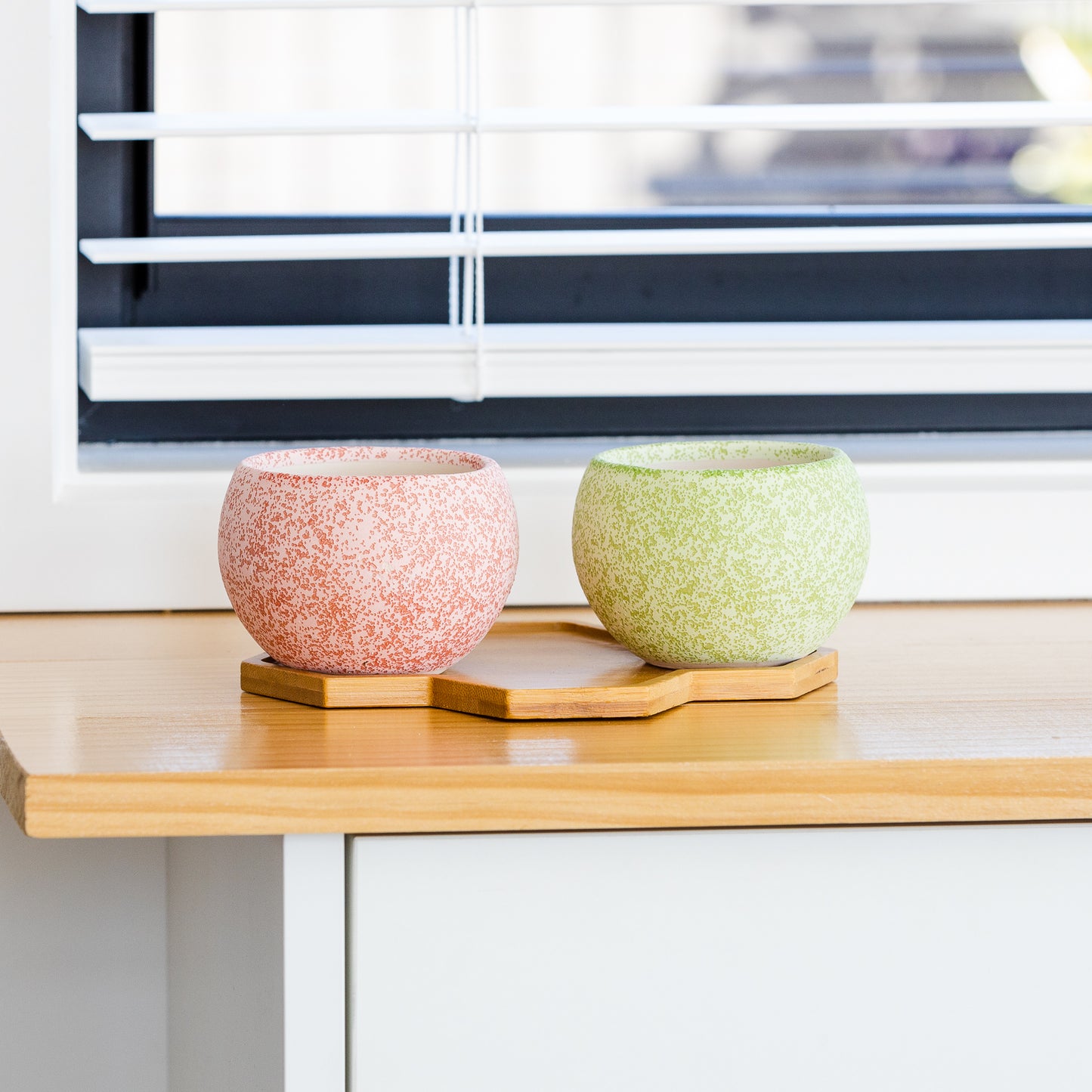 Small Ceramic Pots/Planters - "Ice Cream Ball"