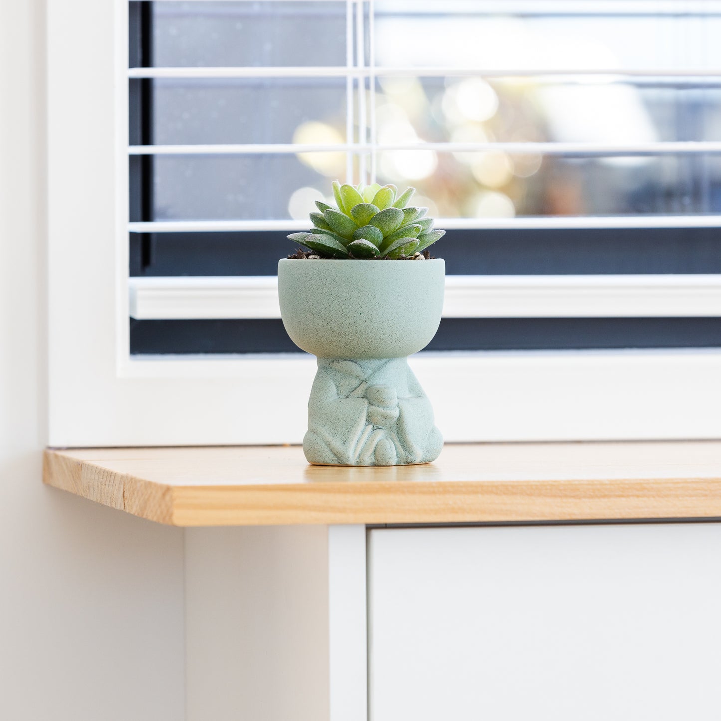 Small Glazed Ceramic Planter - "Little Buddha"