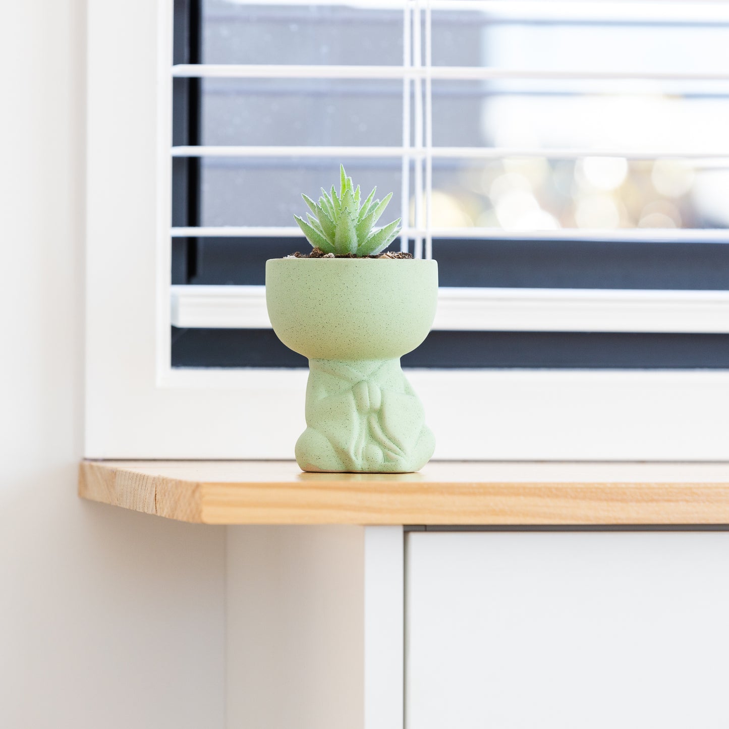 Small Glazed Ceramic Planter - "Little Buddha"