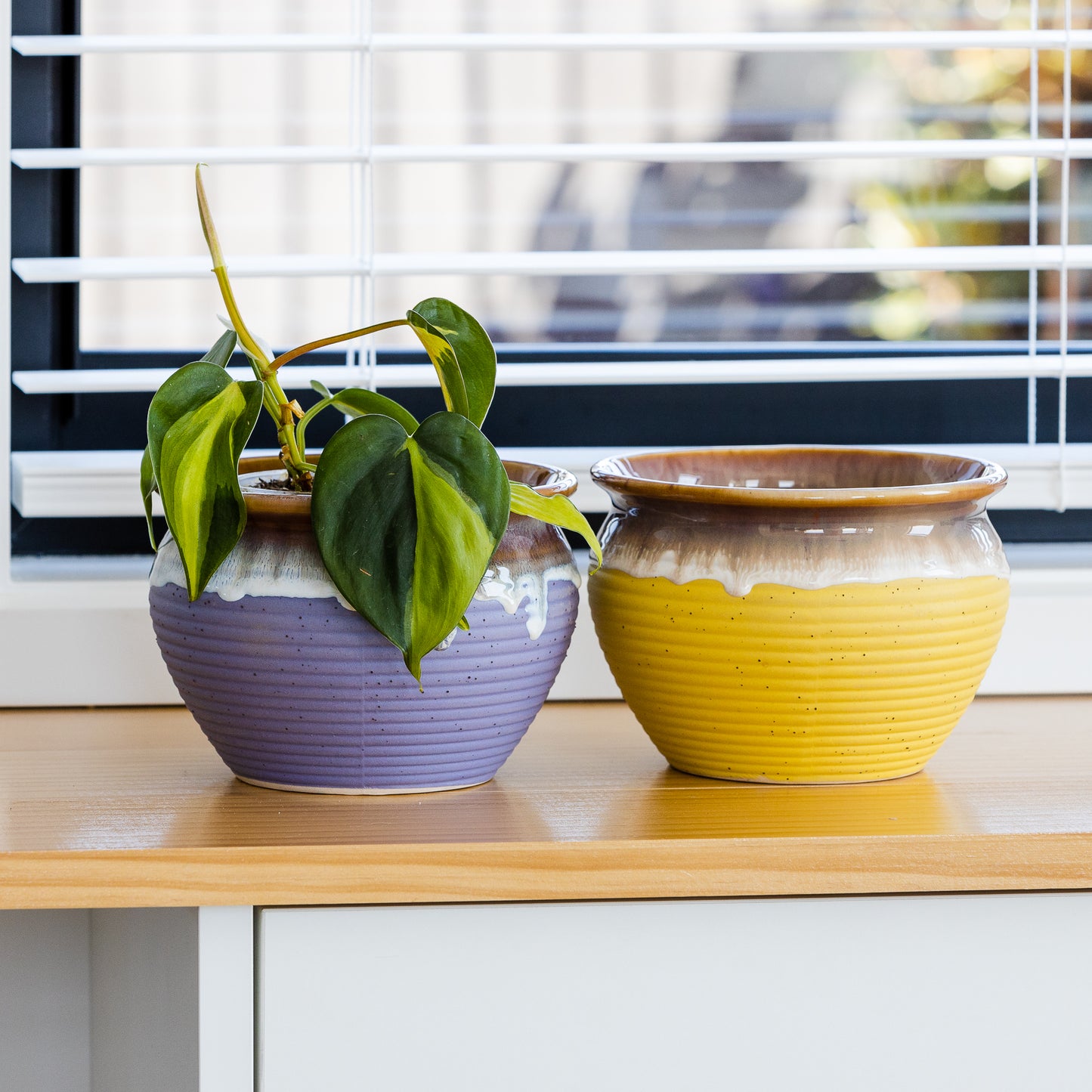 Drip Glazed Ceramic Pots