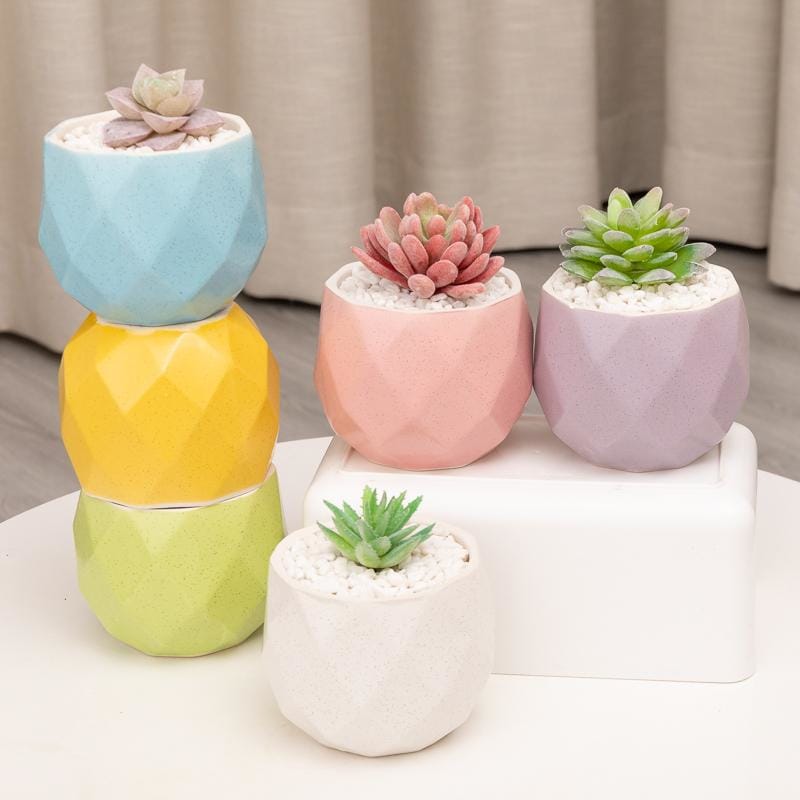 Small glazed ceramic planter - macaron | plant pots