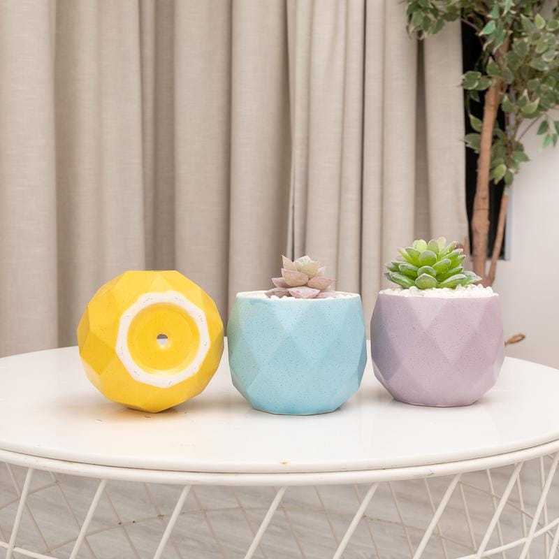 Small glazed ceramic planter - macaron | plant pots