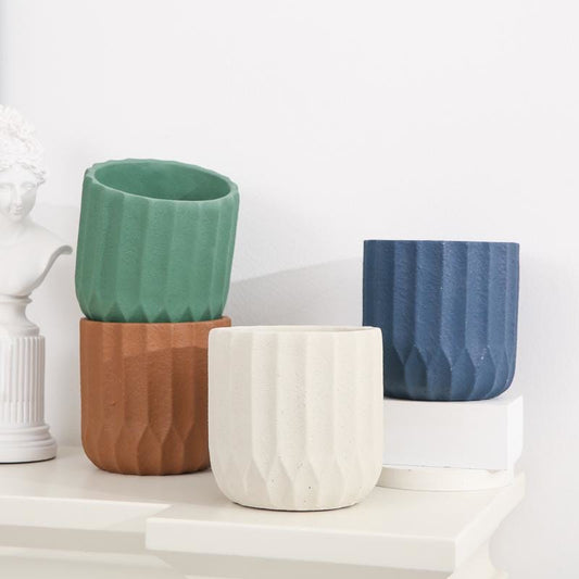 Minimalism stripe cement pots/planters | plant pots