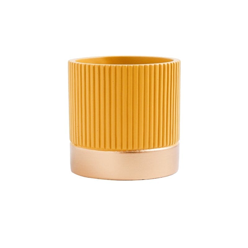 Round stripe golden concrete pots/planter | plant pots