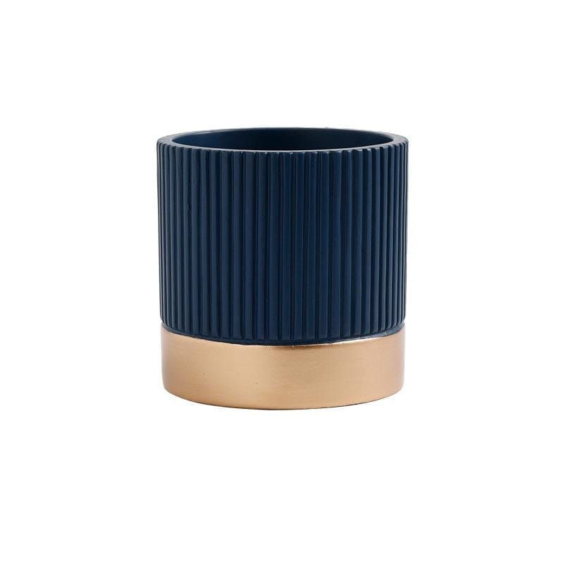 Round stripe golden concrete pots/planter | plant pots