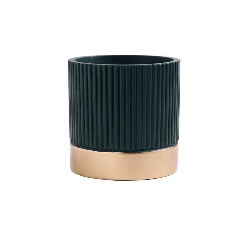 Round stripe golden concrete pots/planter | plant pots