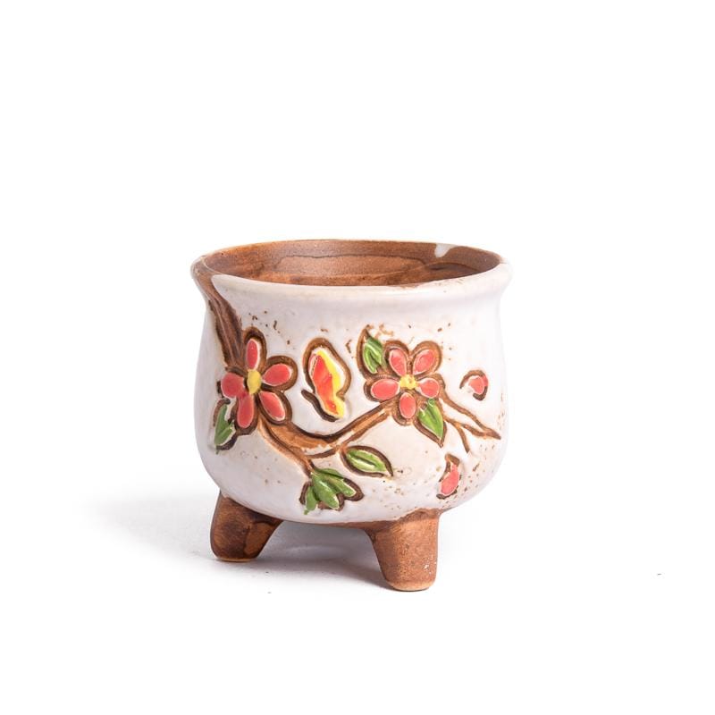 Smal footed glazed creamic plant pots/planters | plant pots