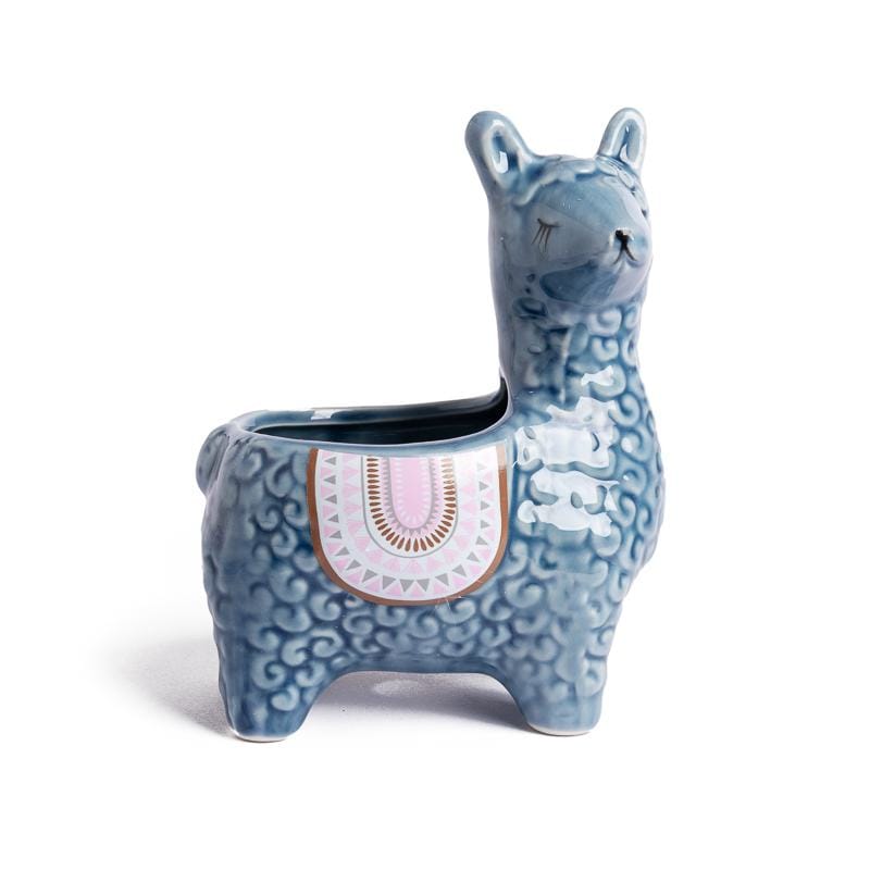 Small glazed ceramic planter - llama | plant pots