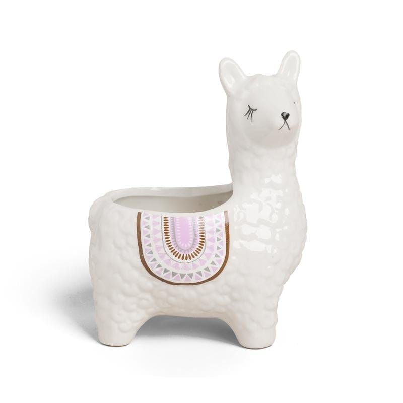 Small glazed ceramic planter - llama | plant pots