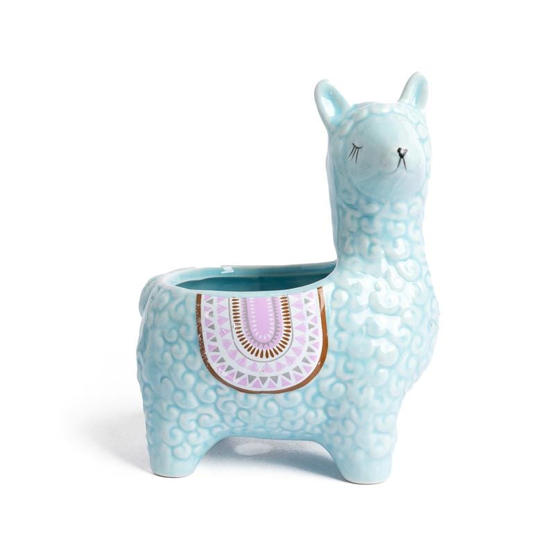 Small glazed ceramic planter - llama | plant pots